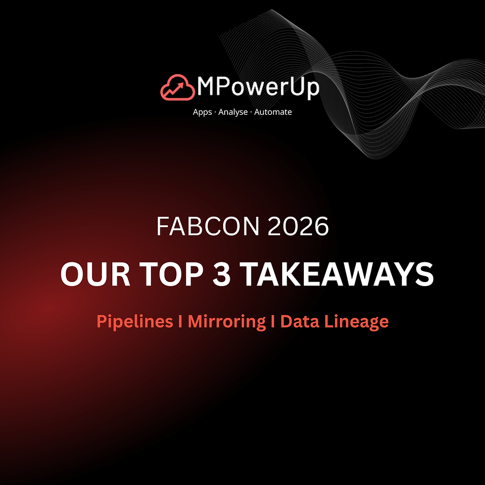 Black and red background with the text 'FABCON 2026. Our Top Three Take Aways
