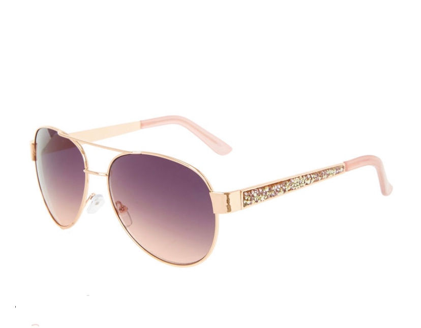 Candi EyeZ Stoned Rim Aviators -Gold