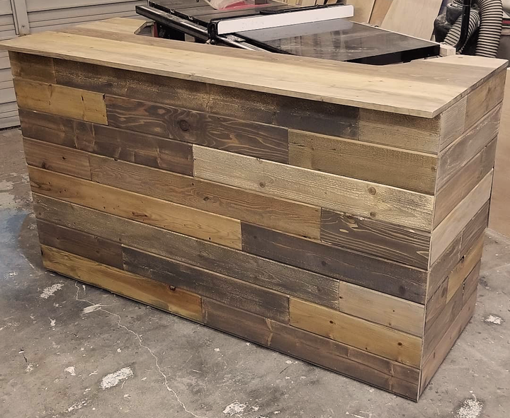 Folding Bar - Reclaimed Wood