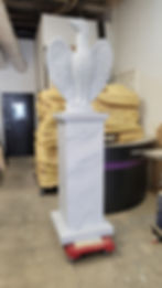 Faux Marble Eagle Pillar