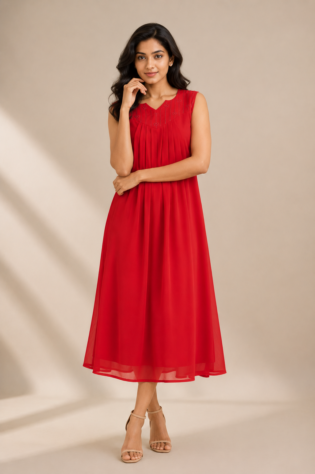 valentine red Midi Dress