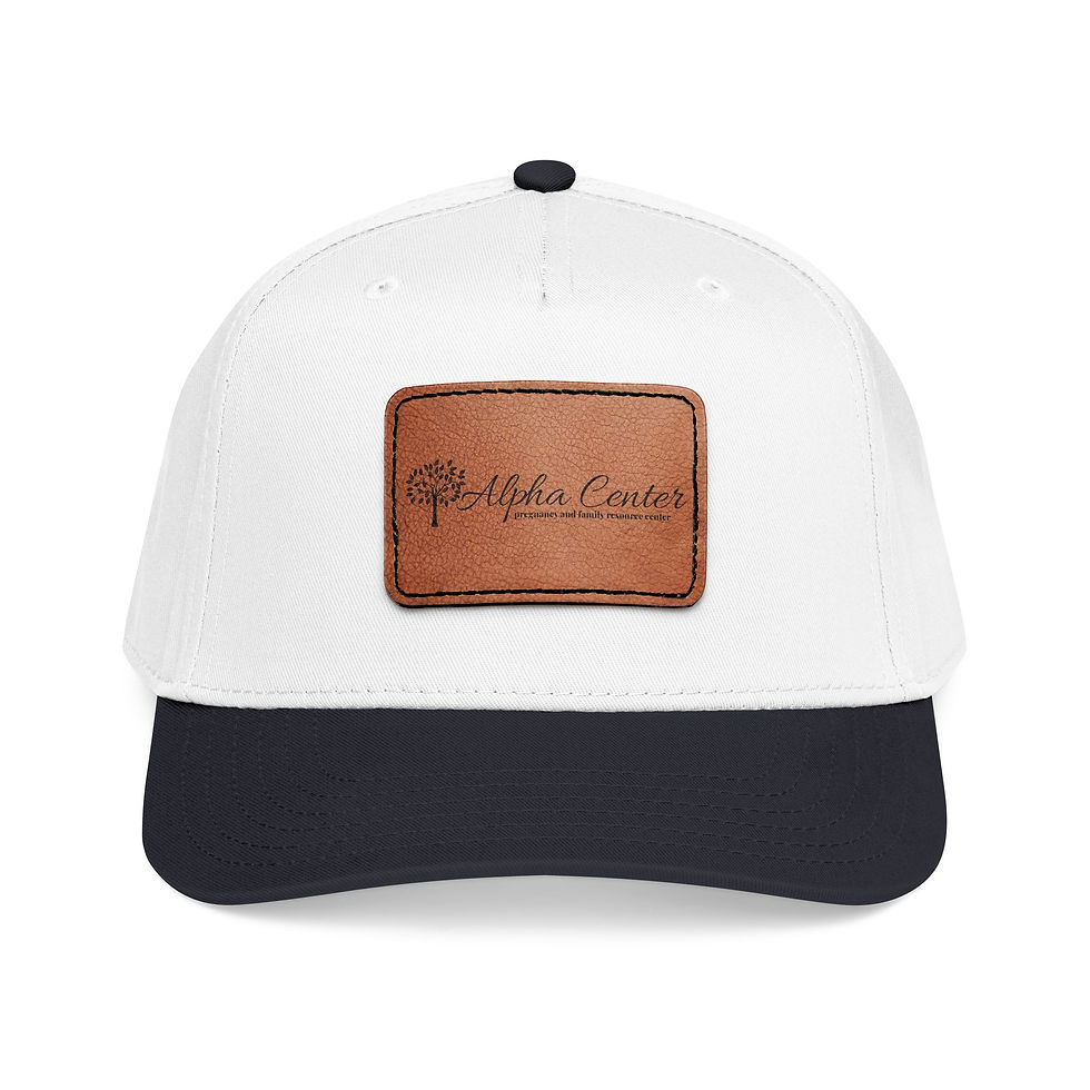 Thumbnail: Leather Patch Baseball Cap — Mid Profile Hat with Rectangular Leather Logo