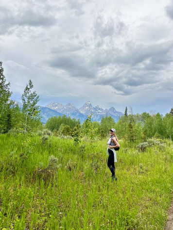 Jerilyn Forsythe hiking Grand Tetons