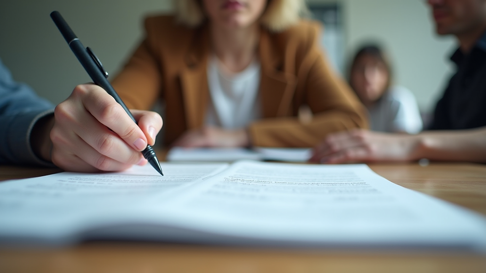 Eye-level view of a person writing notes on a coaching worksheet