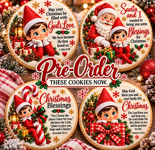Shop Cookie Prayers—custom edible printed cookies with Bible verses and messages. Unique Christian gifts.