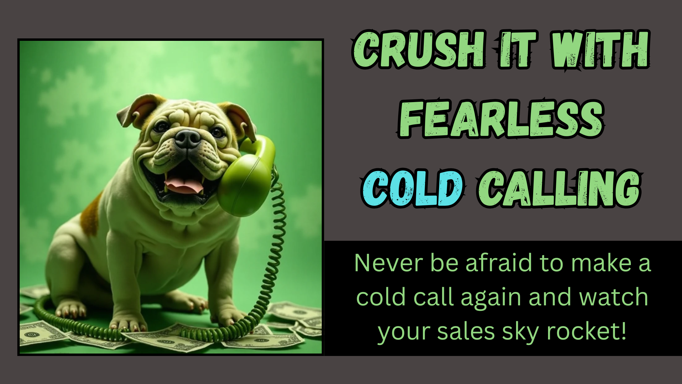 Confident salesperson on the phone