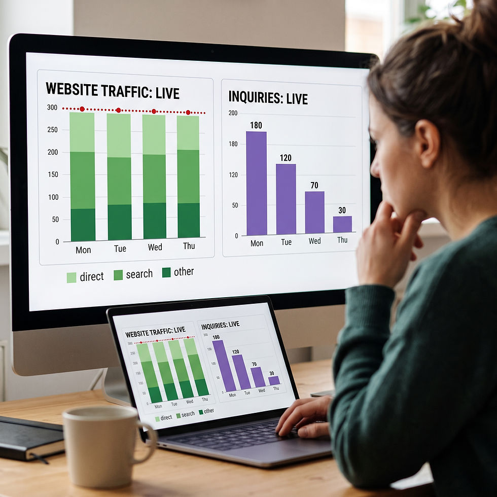 Website traffic holds steady, but inquiries keep dropping