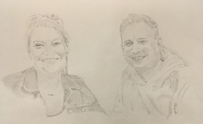 Drawing of my son and daughter-in-law.