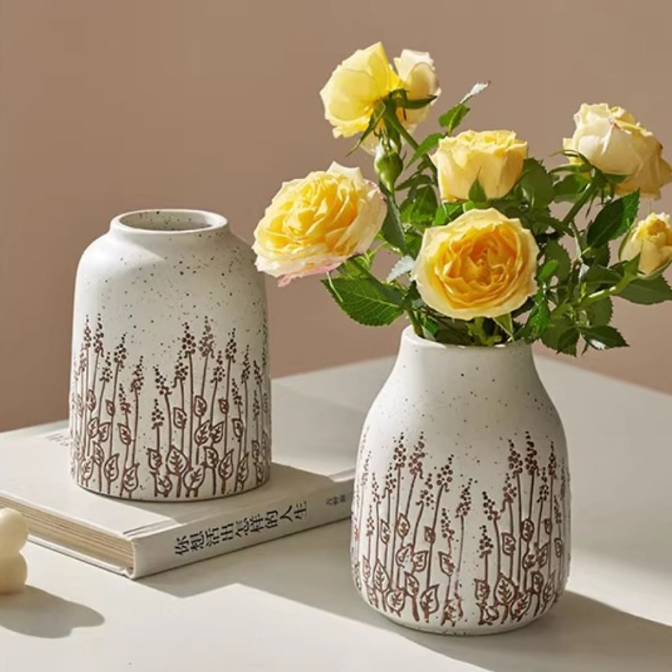 Miniatura: Vaso pequeno de cerâmica estilo campestre, ideal para lavanda, decoração e hidra