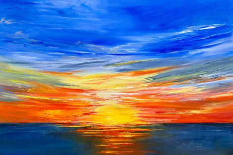 Colorful sunset above the Pacific Ocean