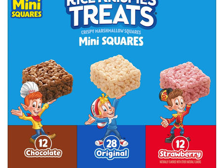 Rice Krispies Treats Mini Crispy Marshmallow Squares, Kids Snacks, Lunch Snacks, Variety Pack, 20.1oz Box (52 Bars)