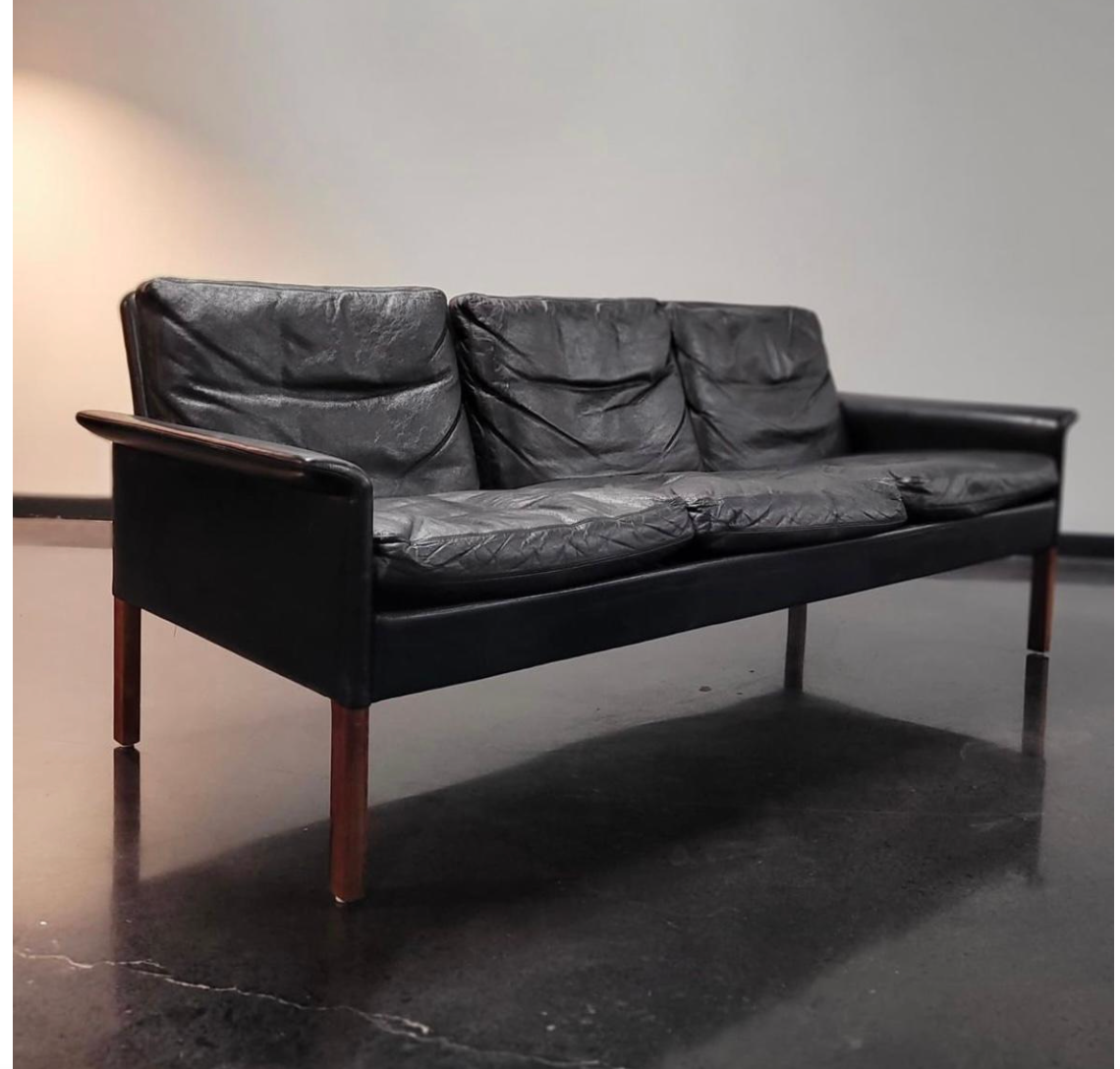 Hans Olsen for Christian Soresen Three Seater Leather Sofa
