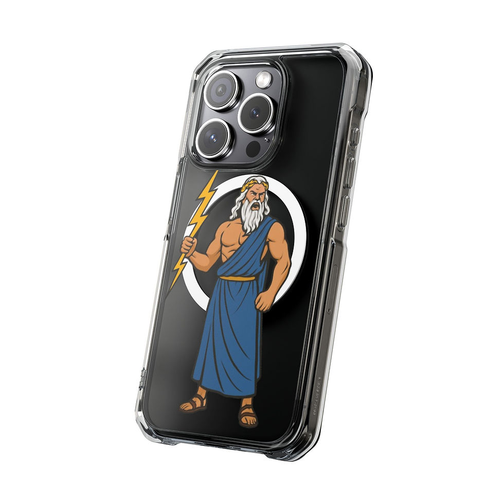 Thumbnail: Clear Magnetic Phone Case — Zeus Lightning Design