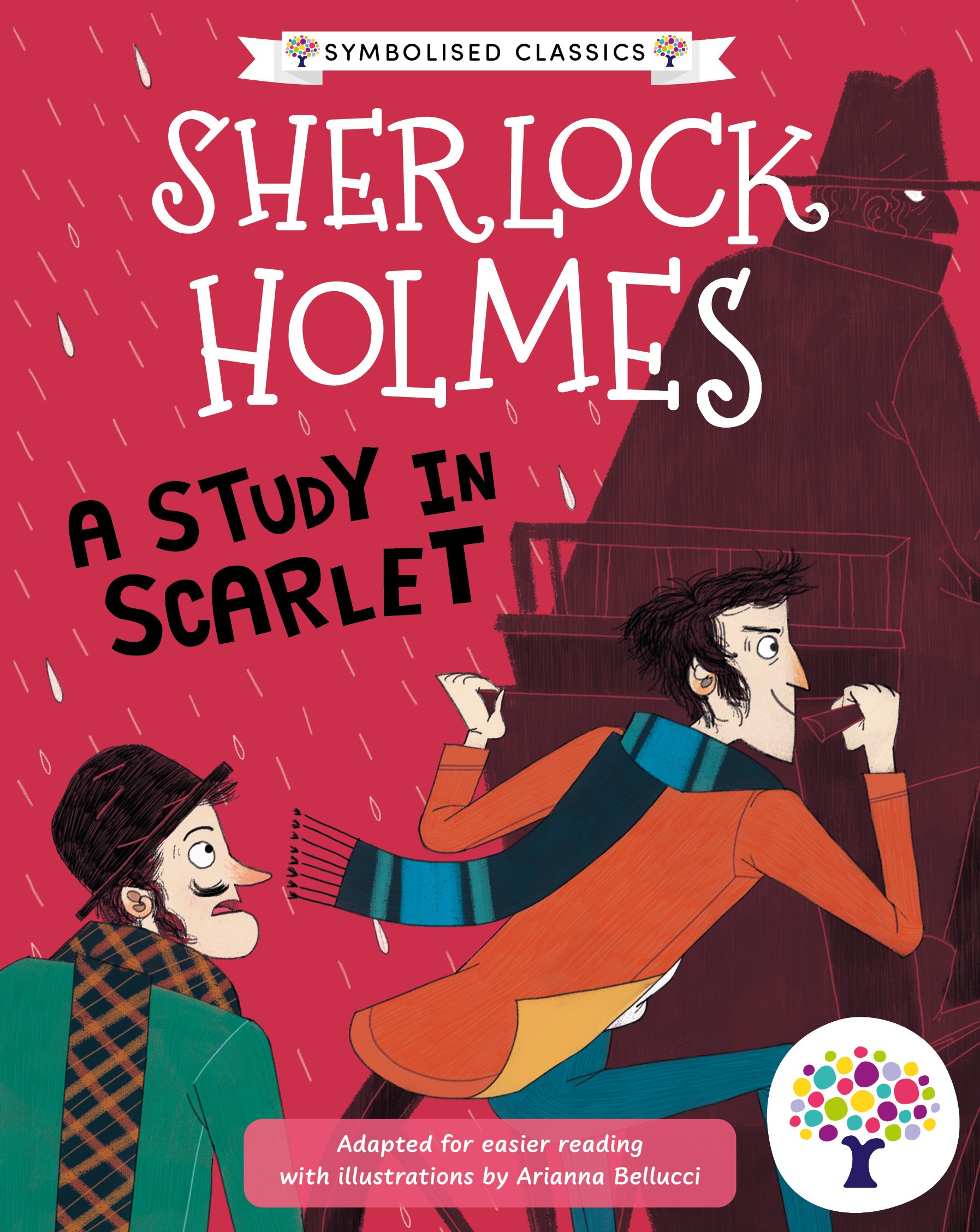 Front cover of A Study in Scarlet: Accessible Symbolised Edition by Arthur Conan Doyle, illustrated by Arianna Bellucci