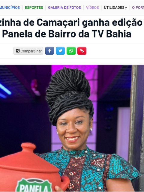 Chef Mannu Bombom ganha a edição do Panela de Bairro da TV Bahia