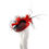 Thumbnail: Striking Red and Black Wedding Fascinator Hat with Feathers and Veiling by Marvellous Millinery Winchester