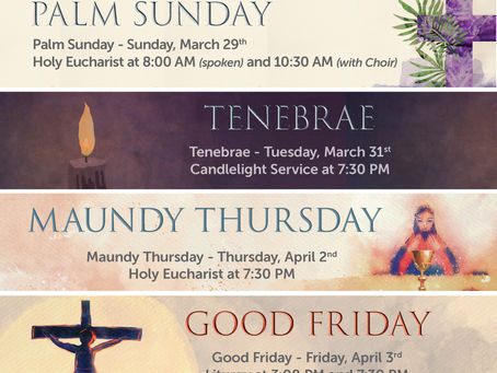 Holy Week Schedule