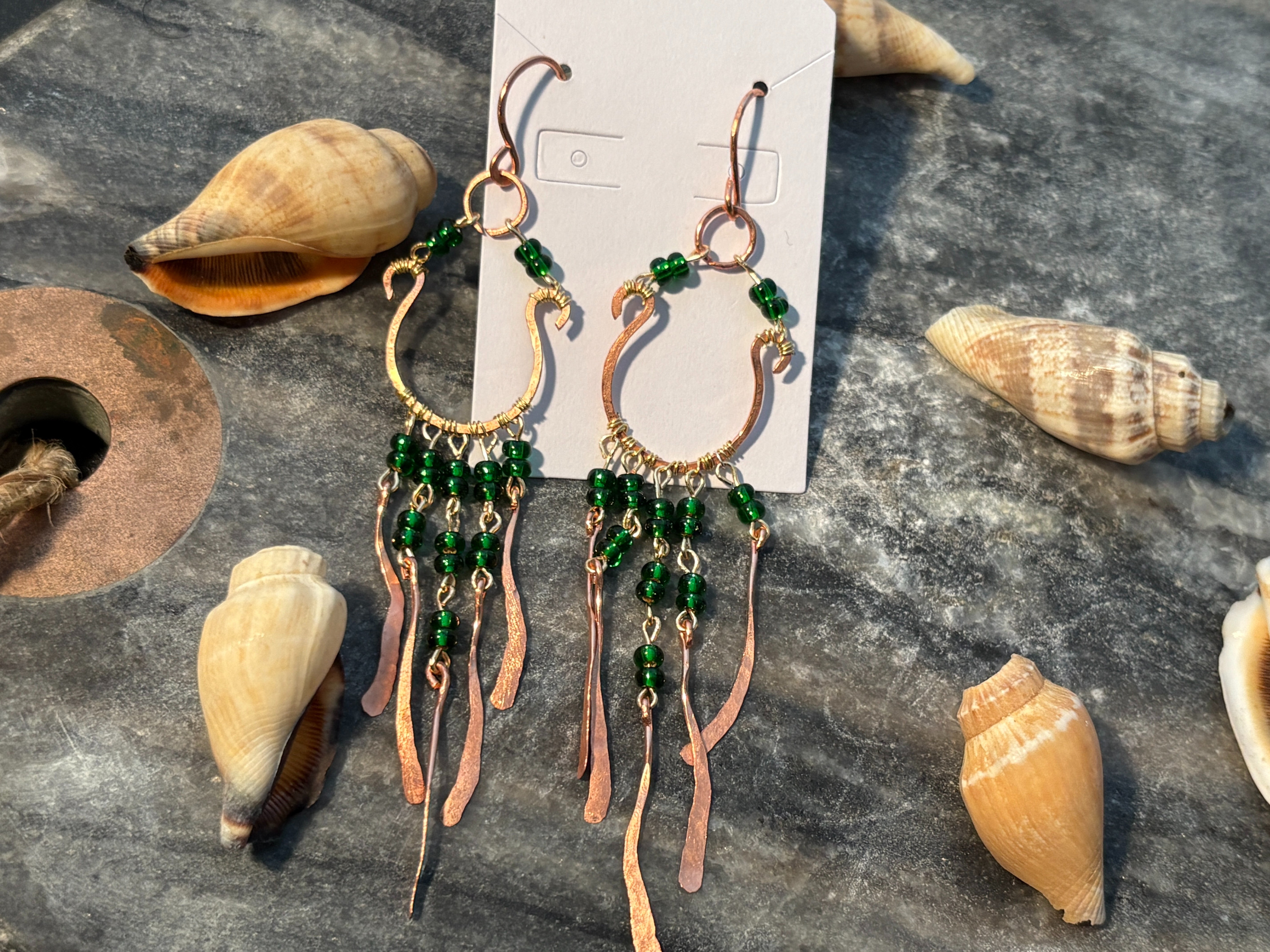 Handmade wire wrapped boho style earings