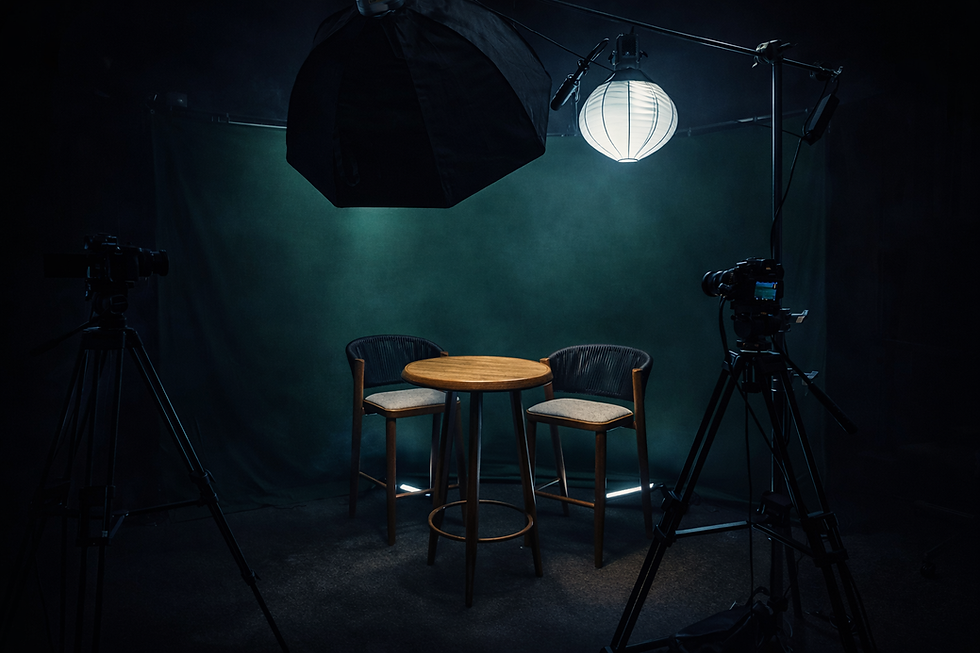Professional podcast, youtube & course production studio set