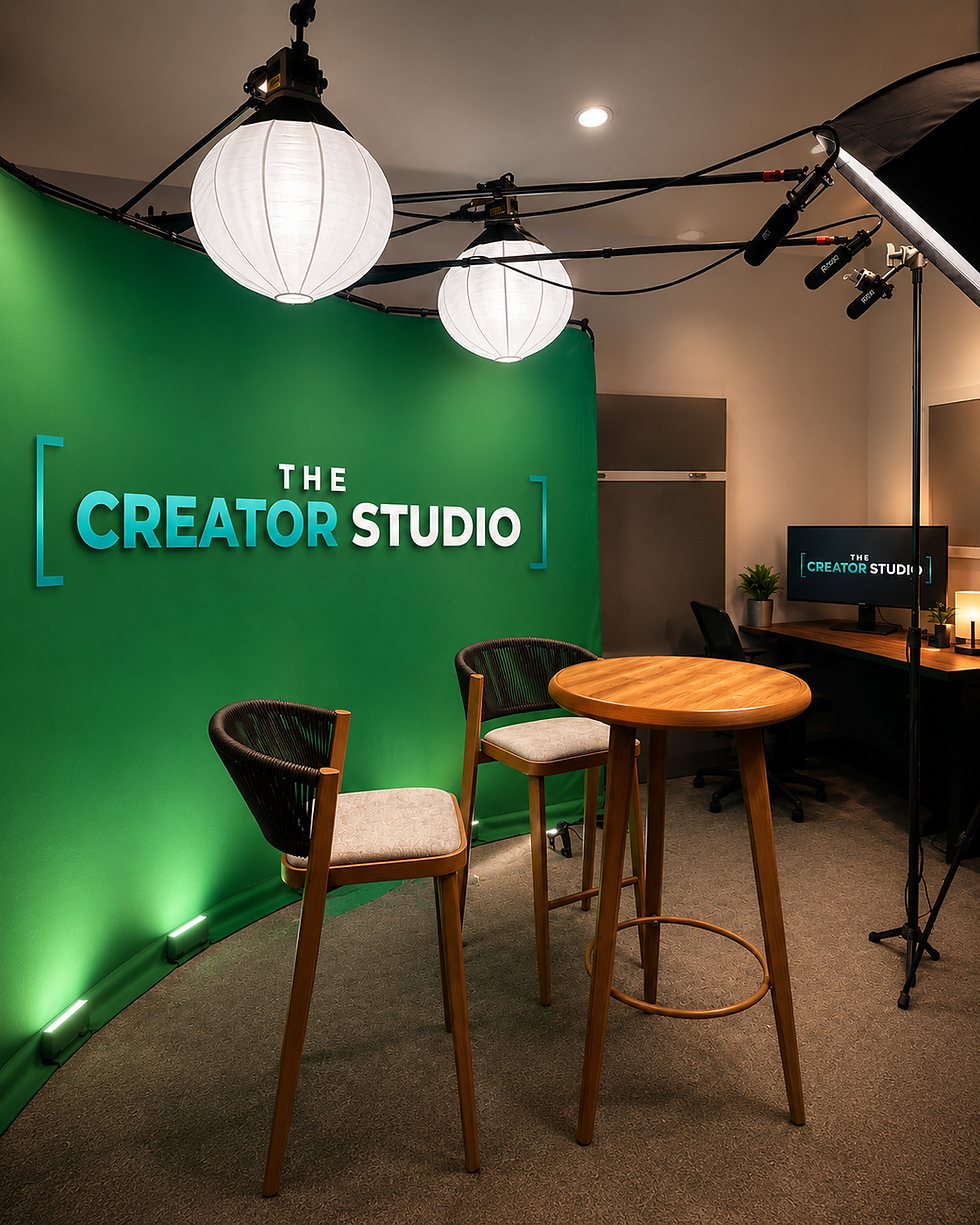 The Creator Studio professional podcast and youtube set.