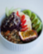 acai bowl with kiwi fruit, strawberry