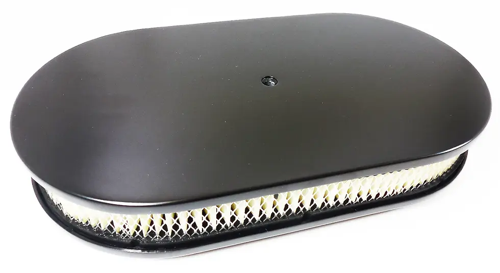 Thumbnail: 15″ x 2″ Plain Billet Aluminum Oval Air Cleaner Set