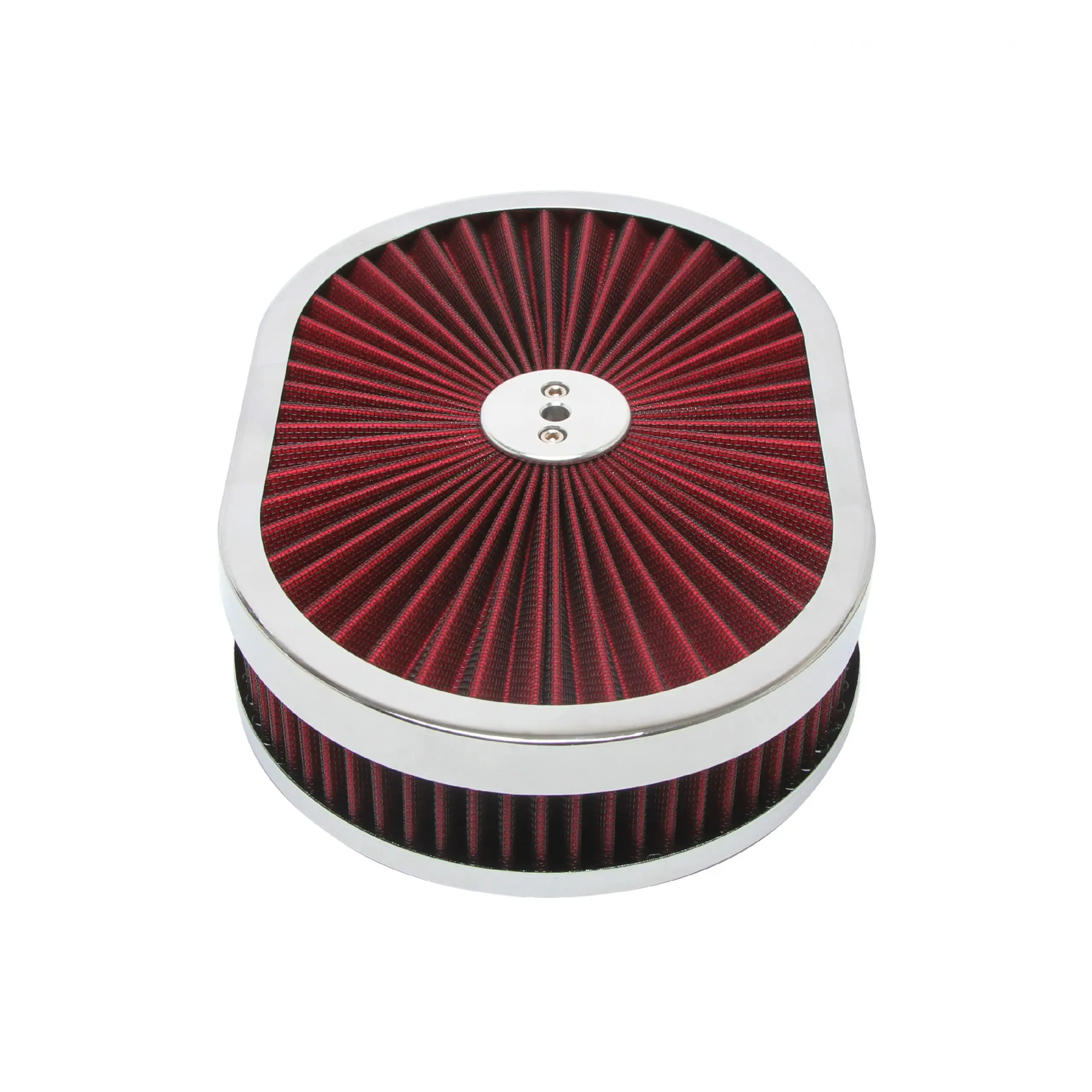 12″ Super Flow Oval Air Cleaner Set – Chrome Lip