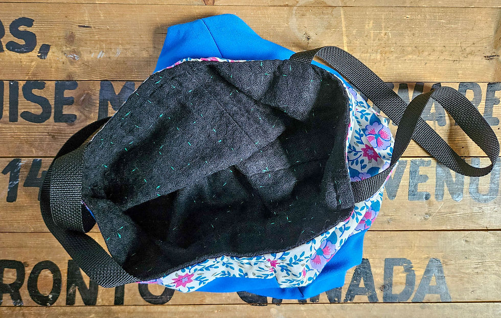 Thumbnail: Blue w/ floral patch details + black w/ green flecks BAG BAG by Urban Orchard