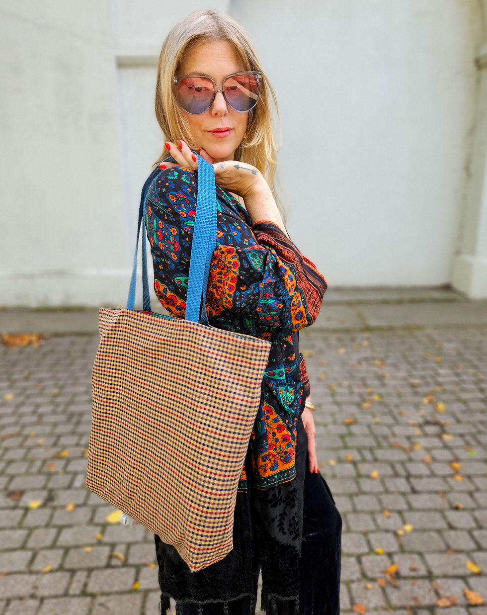 Thumbnail: 1980s Earthy tones & Trippy vibes w/ purple pocket  | Vintage reversible tote