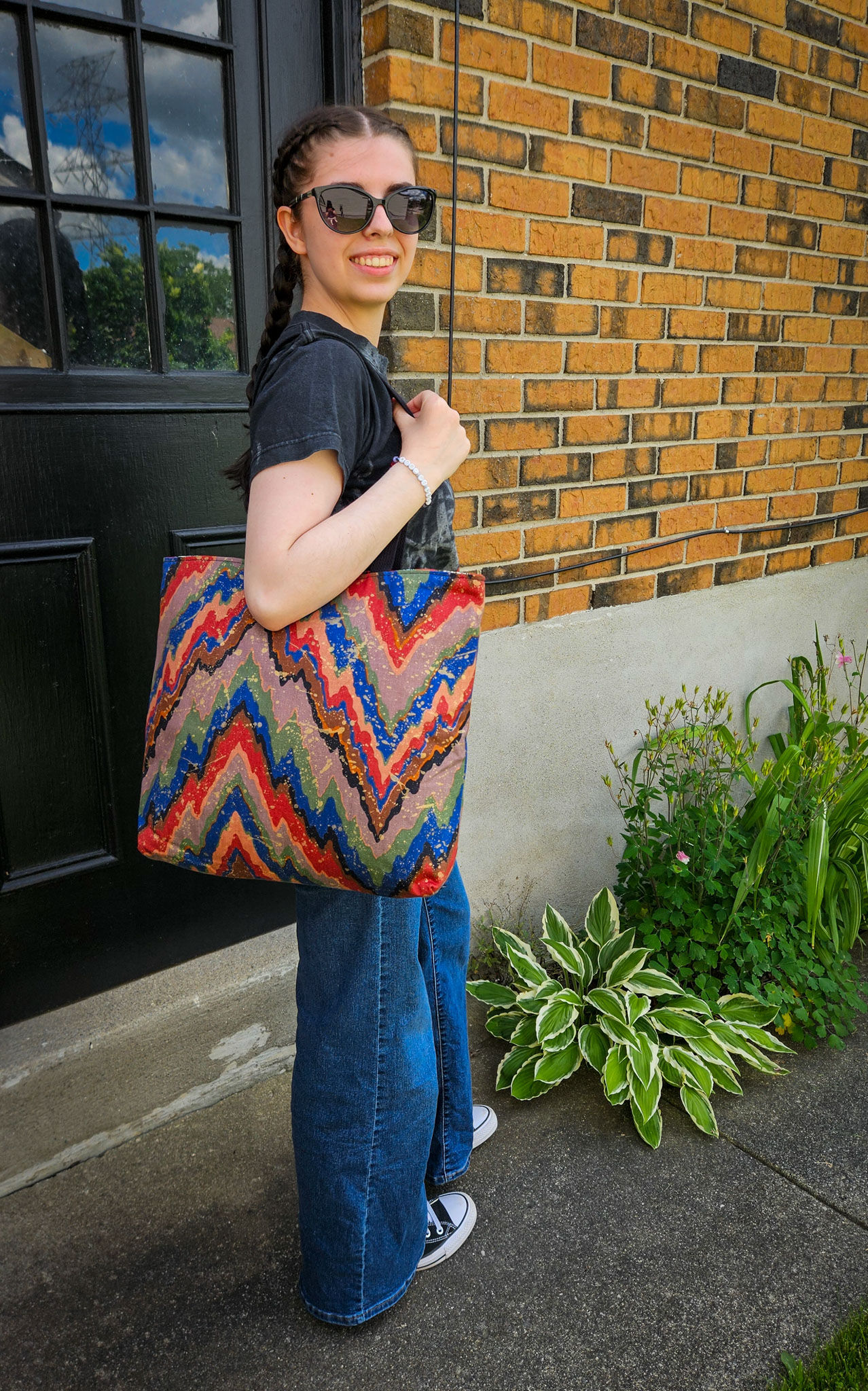 1950s Red Waverly & Chevron print | BAG BAG handmade in Canada
