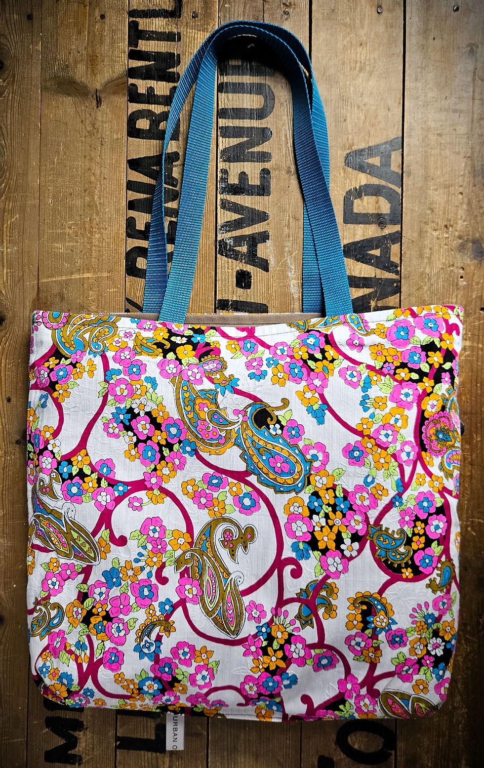 Thumbnail: Funky 1970s print and taupe  | BAG BAG the reversible tote