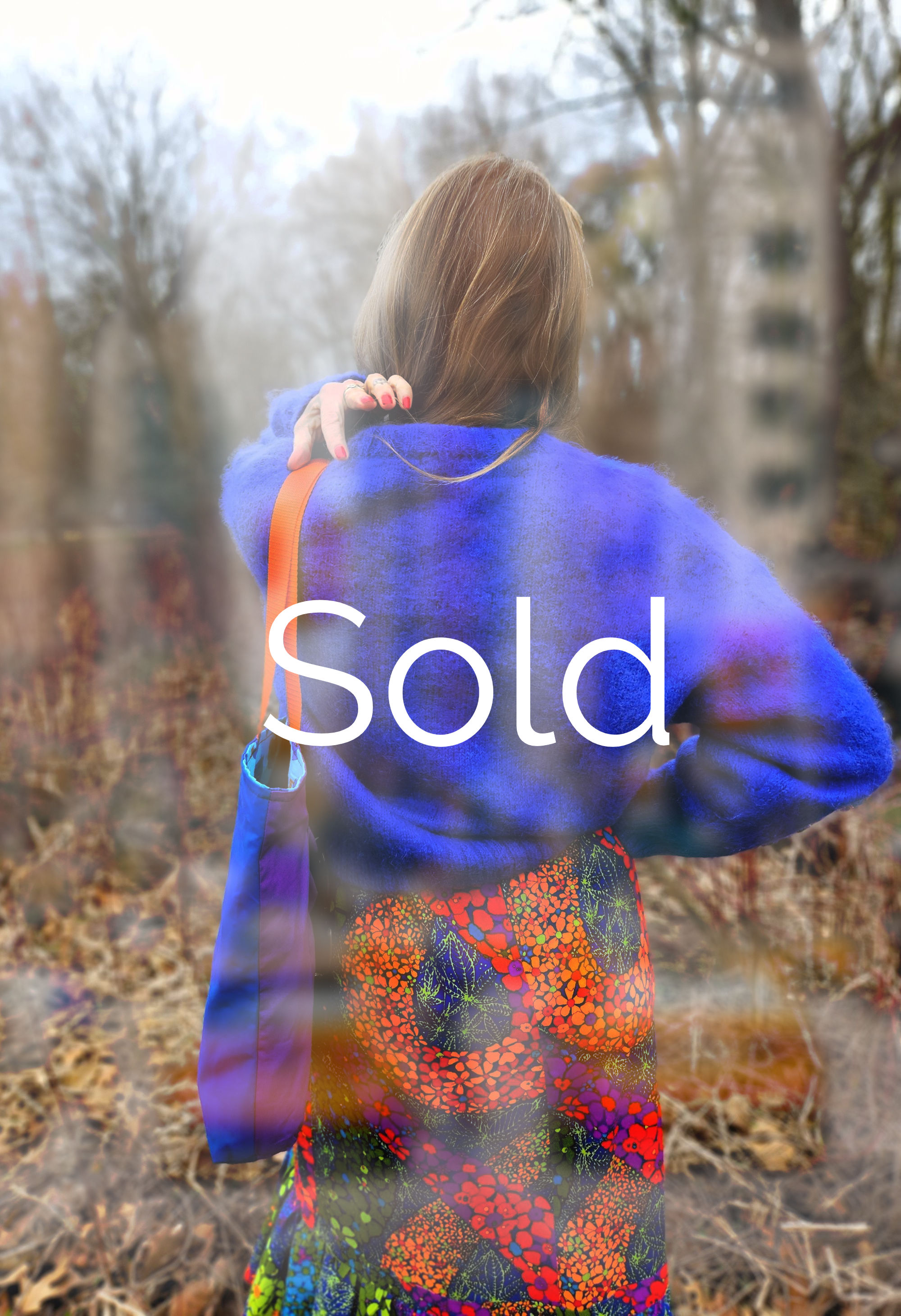 1960s purple poppies w/ Blue & Purple | BAG BAG the reversible vintage t