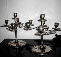 Chrome Serpentine Candle Holders