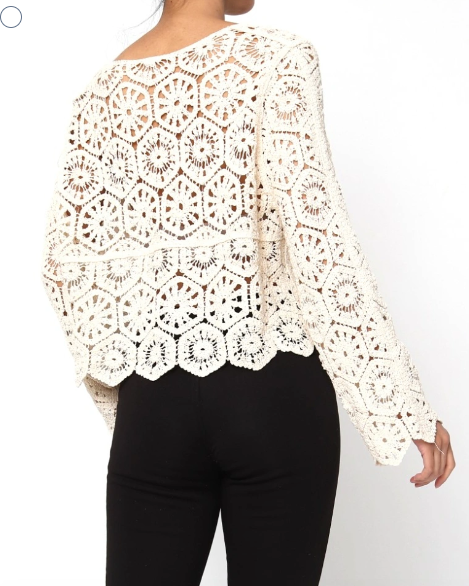 Miniature : GILET CROCHET AZUR
