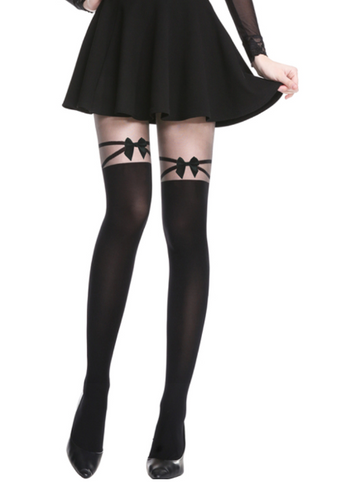 Collant Résille Grande Taille 5XL Avec Nœuds Croisés - Noir - Neuf Avec étiquettes - Marque Snow Rose
