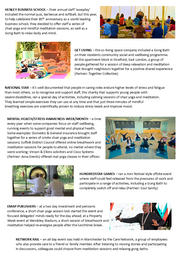 To find out more or to discuss an upcoming event, please call Nick on 0787 966 6921 or email nick@nickyogameditation.co.uk