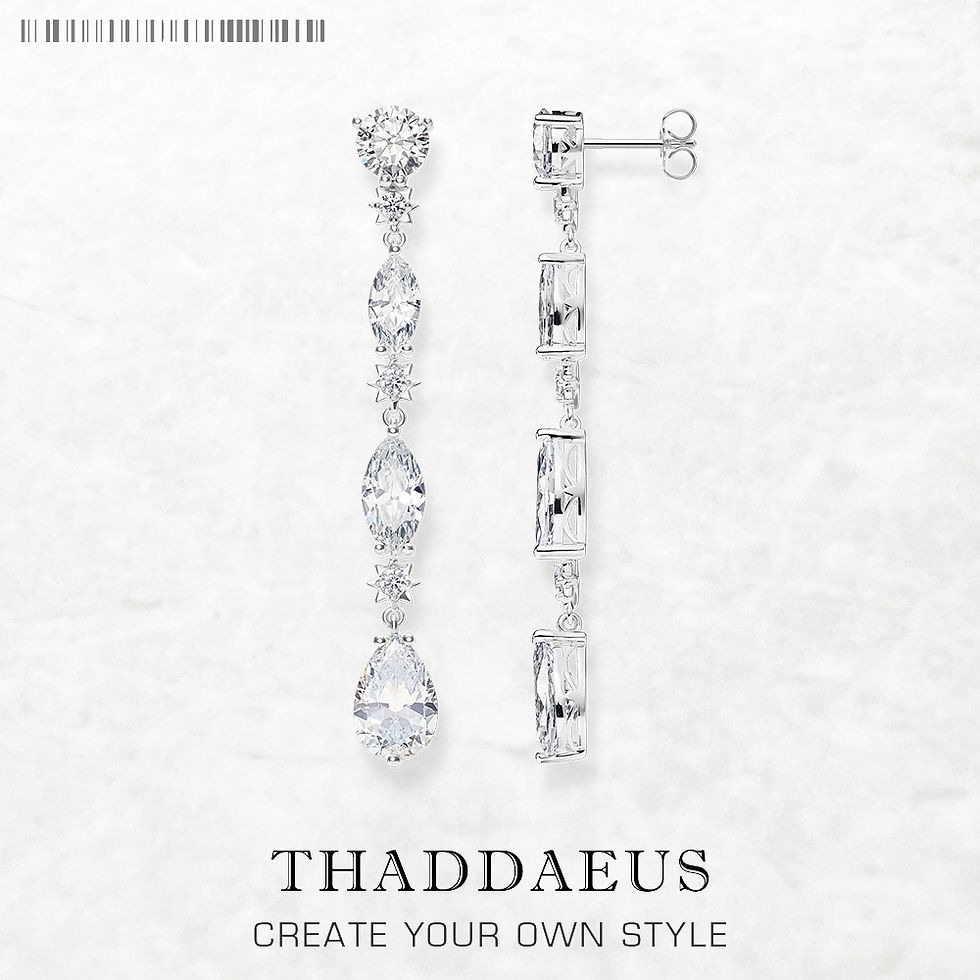Thumbnail: Long Earrings White Zircon Tear Drop Europe Style Summer Fine Jewelry Trendy Gif