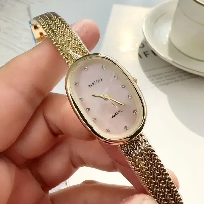 Thumbnail: Luxury Oval Dial Rhinestone Watch New Brand Quartz Watch for Women Adjustable St