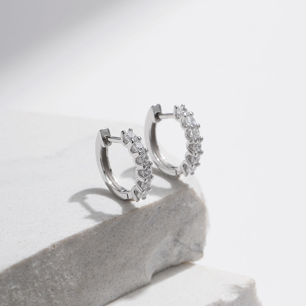Thumbnail: MODIAN D Color Moissanite Small Hoop Earrings 925 Sterling Silver Hollow Sparkli