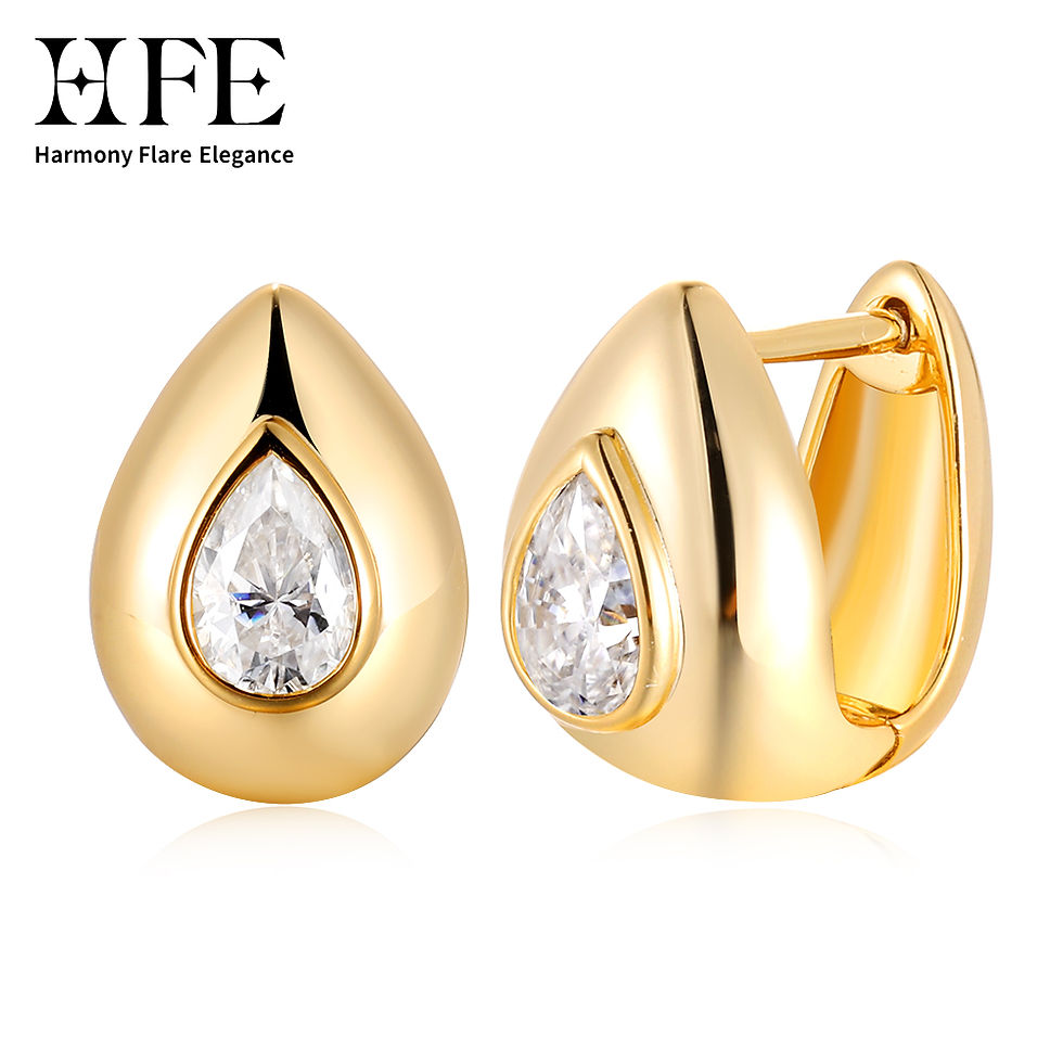 Thumbnail: HFE Pear Shaped 0.5 Carat Moissanite Earrings S925 Pure Silver Original Women's 