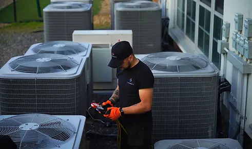 Outdoor heat pump condenser repair
