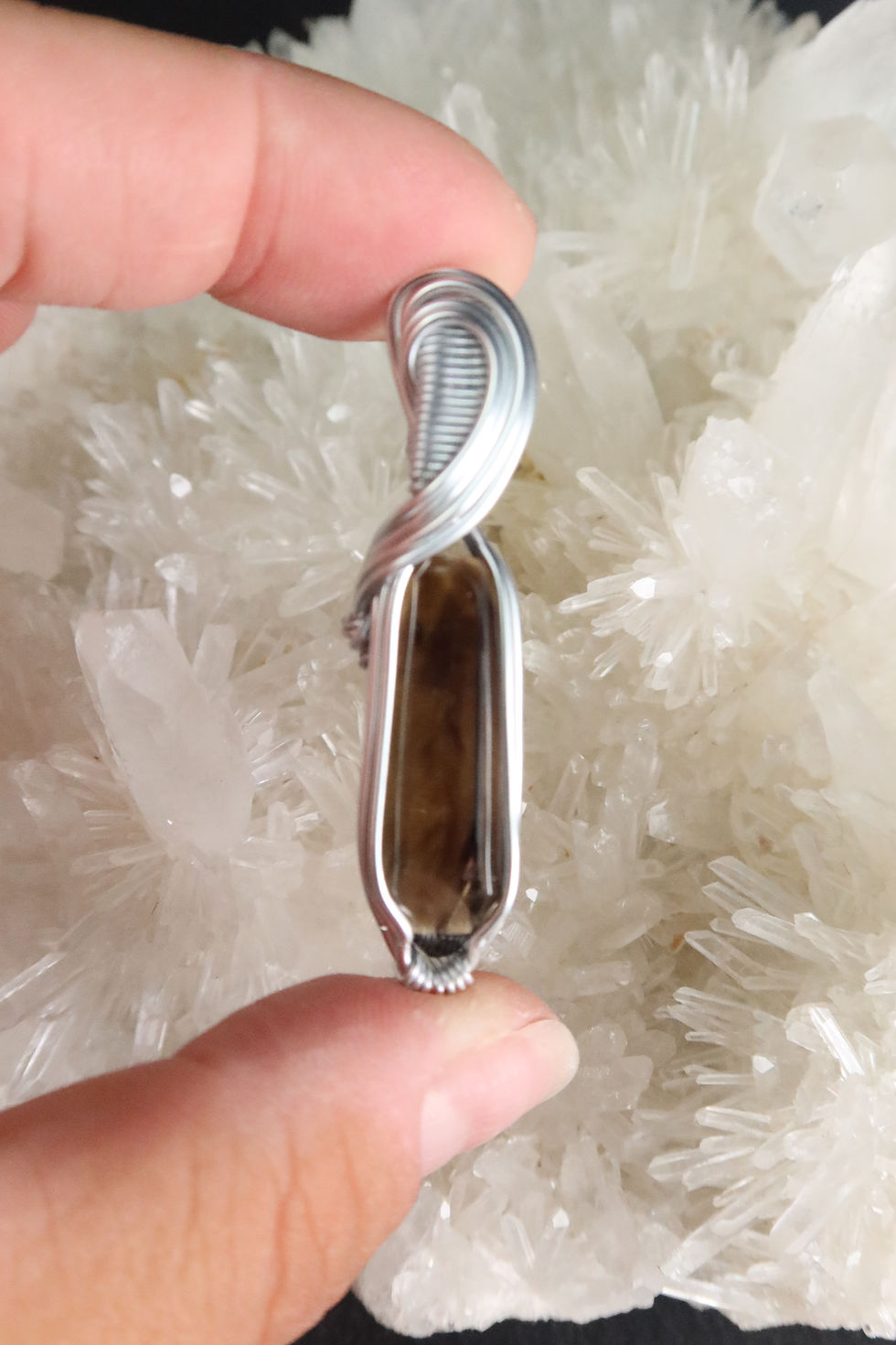 Miniature : Pendentif Pointe Citrine Fumée