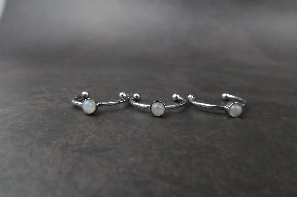 Miniature : Bague Pierre de Lune Blanche Mini (4 mm) - 1 pièce