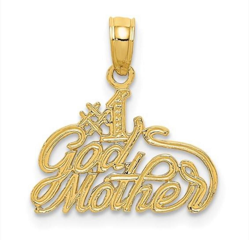 14K Gold God Mother Charm/Pendant