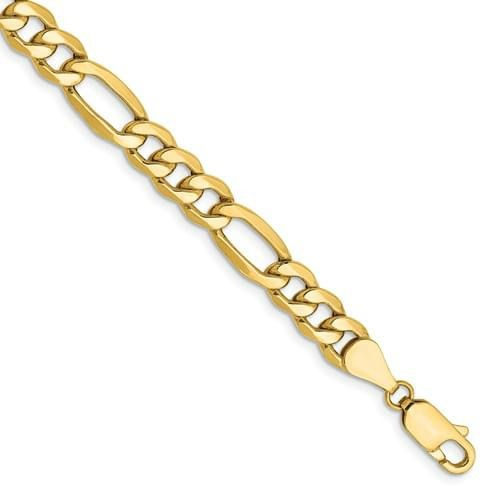 14k Gold 8 Inch 4.4mm Figaro Bracelet