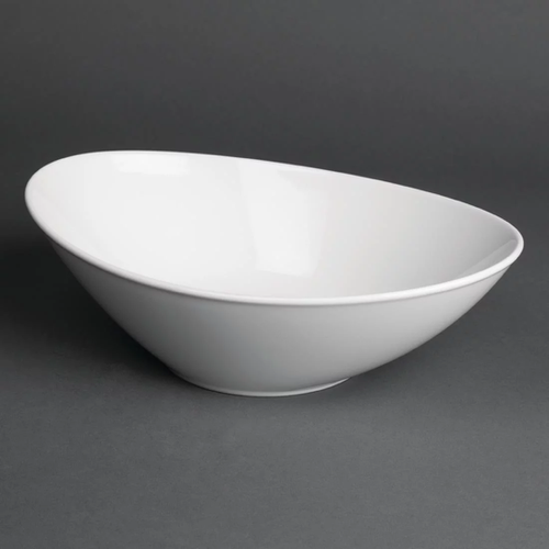 Classic White Oval Salad Bowls 250mm hire