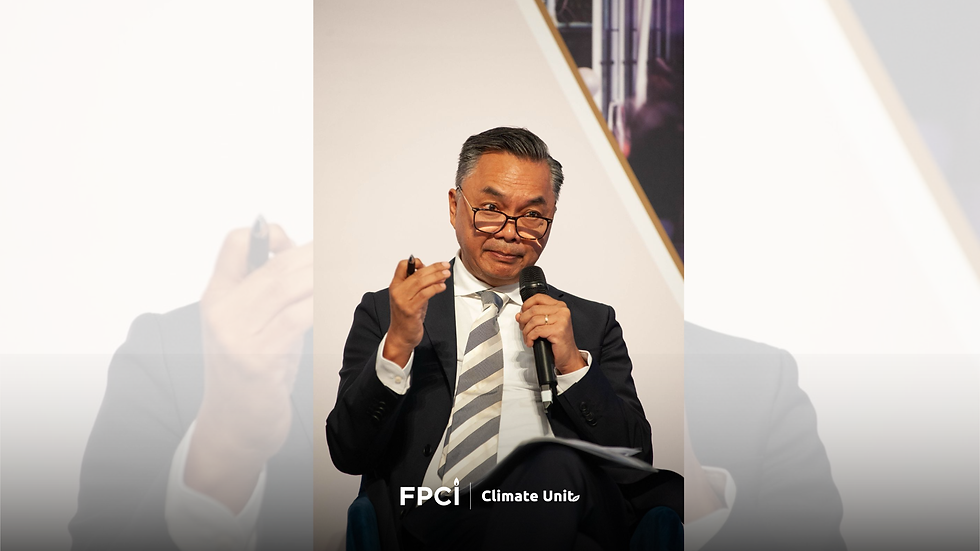 Dr. Dino Patti Djalal, Founder and Chairman of FPCI, at London Climate Action Week 2026 — marking FPCI's debut on the global climate stage alongside world leaders, policymakers, and civil society advocates.