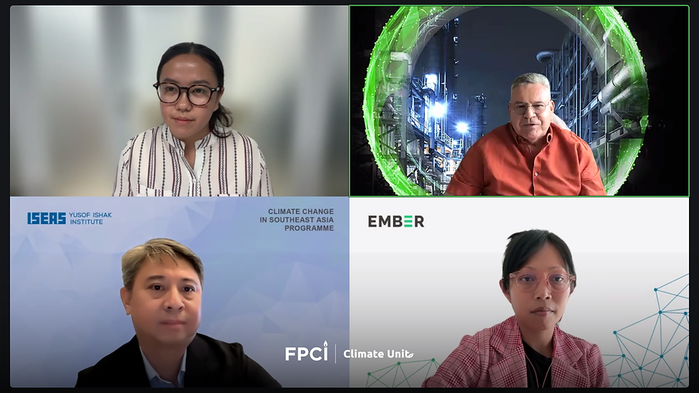 Webinar on "Rethinking Energy Security in a Fossil-dependent Southeast Asia" organized by FPCI and ISEAS - Yusof Ishak Institute on Thursday (16/7/2026).