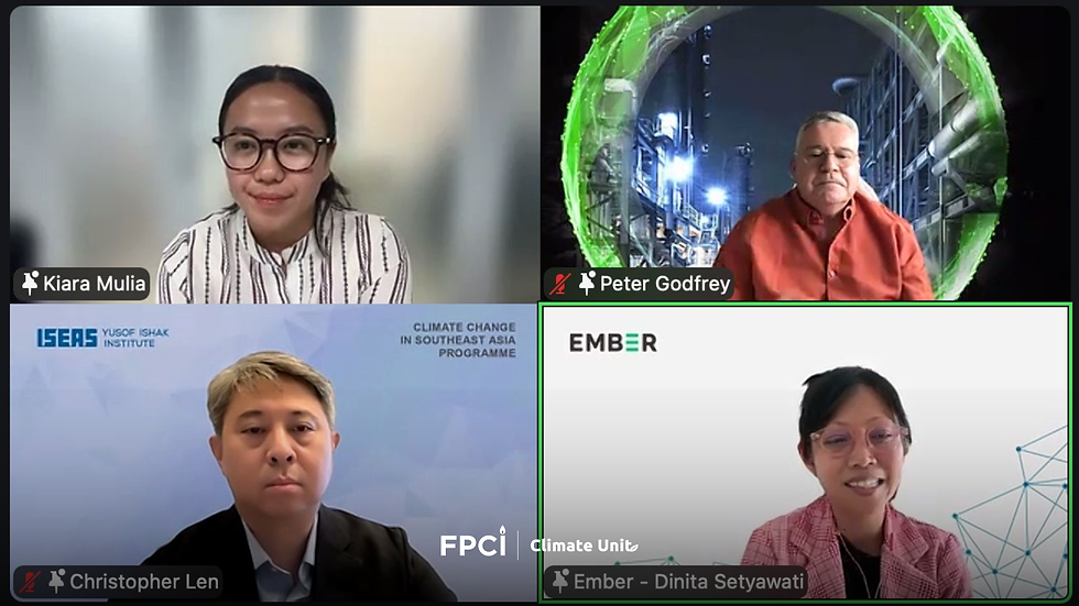 Webinar on "Rethinking Energy Security in a Fossil-dependent Southeast Asia" organized by FPCI and ISEAS - Yusof Ishak Institute on Thursday (16/7/2026).
