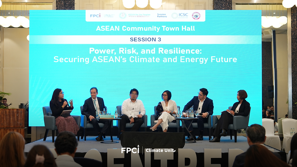 The ASEAN Community Town Hall  session 3 organized by the Foreign Policy Community of Indonesia (FPCI) as part of ASEAN for the Peoples Week, held in Cebu, Philippines on May 8, 2026.